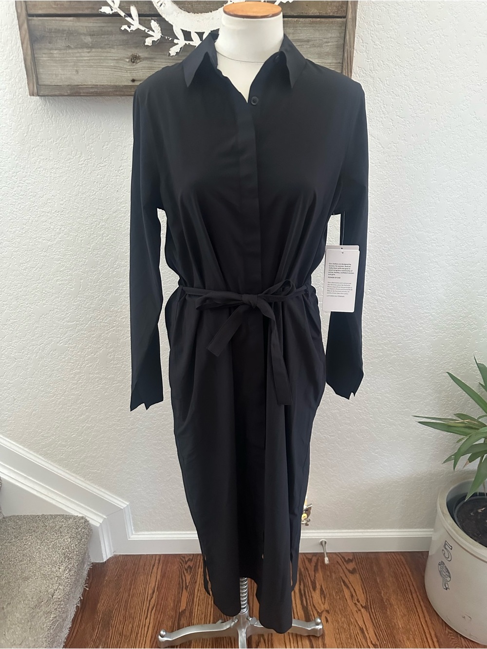 Athleta long sleeve shirt dress ladies size Small Petite NWT